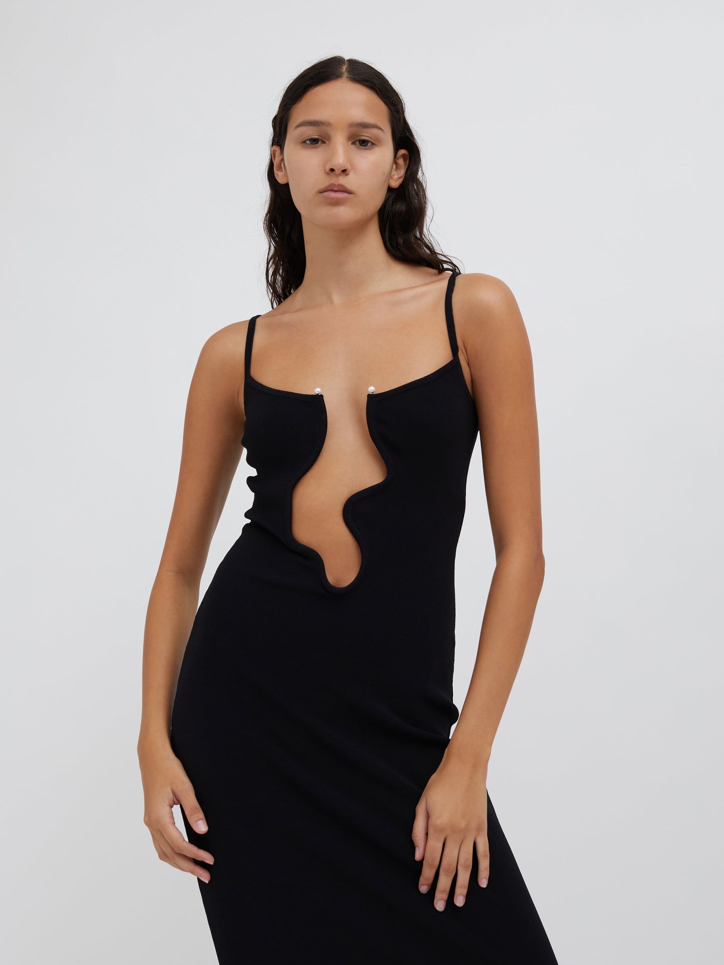 Christopher Esber Salacia Wire Column Dress (Black)