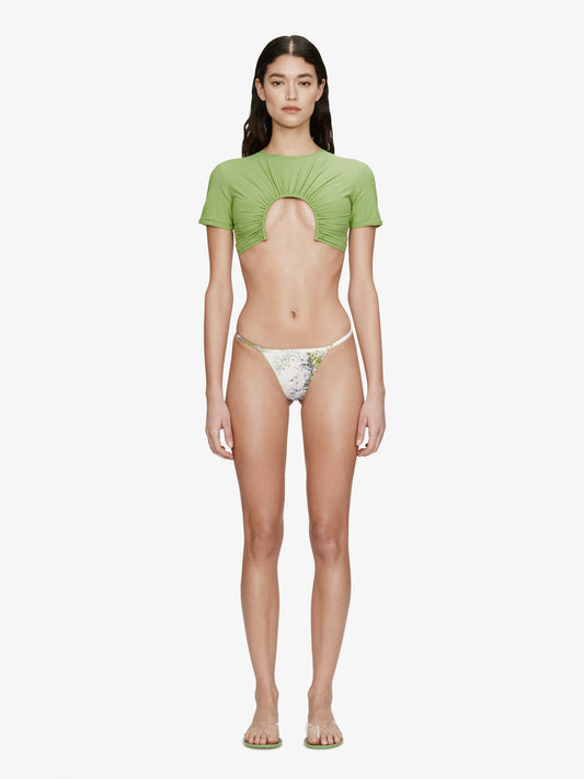 Image of Swimwear. Product name - U Prong Tee in Lime colour by brand - CHRISTOPHER ESBER