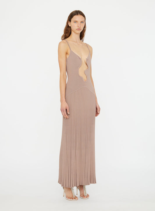 Christopher Esber Salacia Wire Sunray Dress (Mushroom)