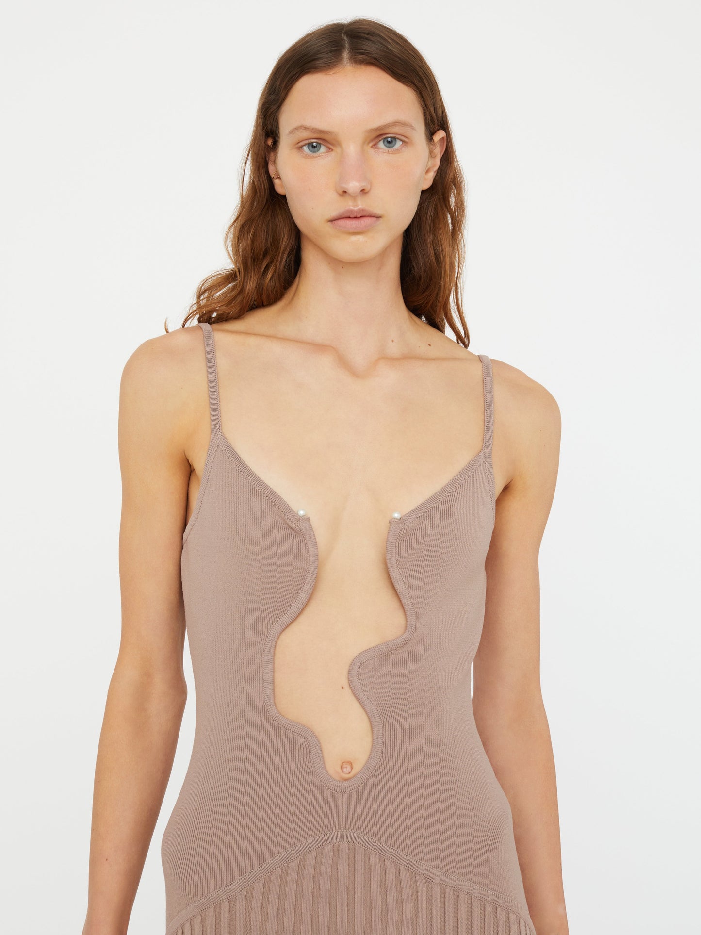 Christopher Esber Salacia Wire Sunray Dress (Mushroom)