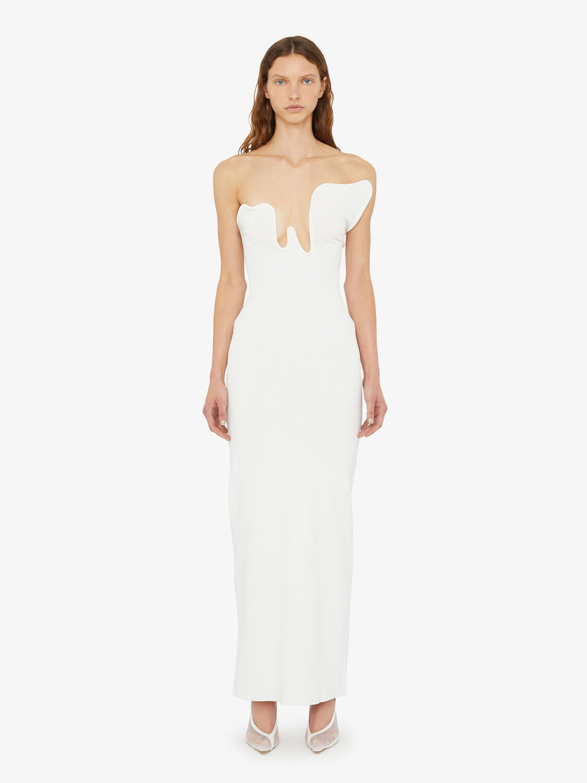 Image of Dresses. Product name - Salacia Wire Strapless Dress in White colour by brand - Christopher Esber