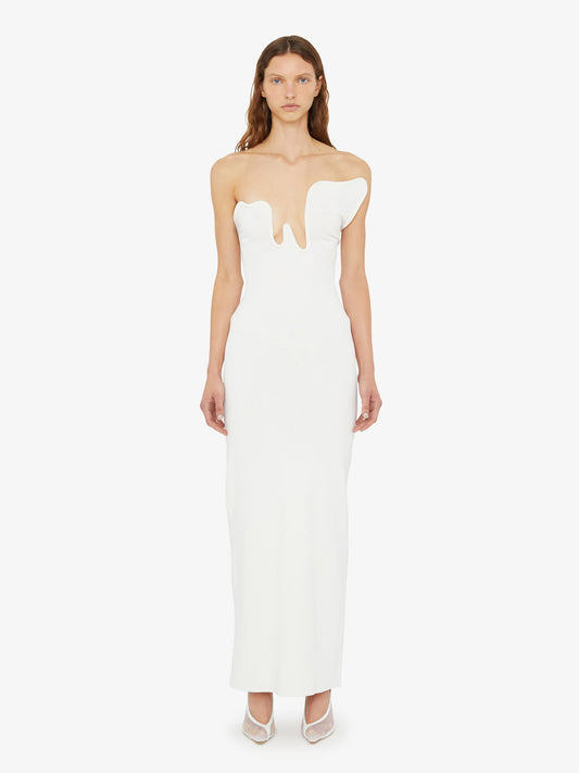 Image of Dresses. Product name - Salacia Wire Strapless Dress in White colour by brand - Christopher Esber