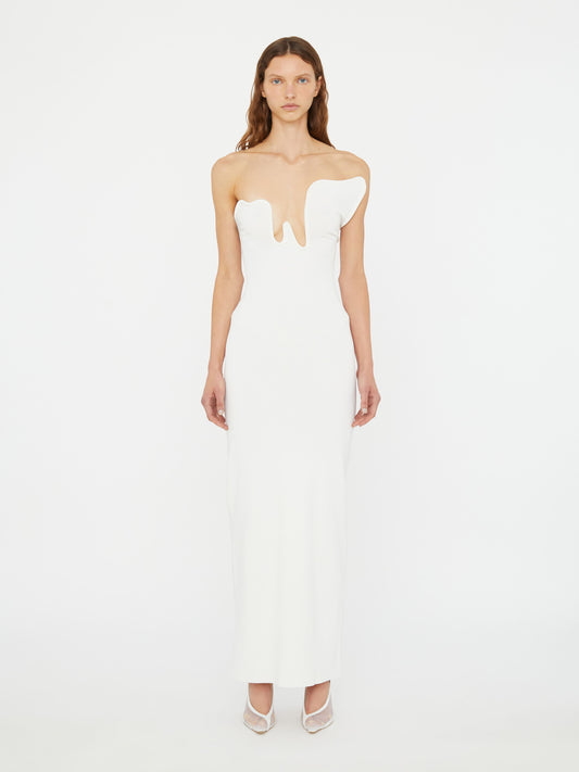Image of Dresses. Productname: Christopher Esber Salacia Wire Strapless Dress in White colour by brand - Christopher Esber
