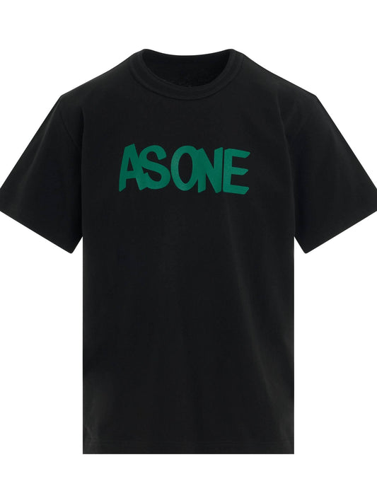 Image of a model wearing Tops. Productname: SACAI Eric Haze As One T-Shirt in BLACK colour by brand - SACAI