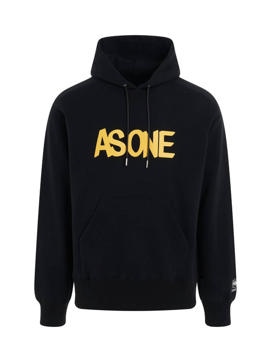 Image of a model wearing Outerwear. Productname: SACAI Eric Haze As One Hoodie in BLACK colour by brand - SACAI