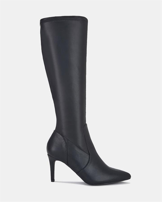 Image of Boots. Product name - Orleans Women's Boot High Heel Black Smooth Novo Boots in Black Smooth colour by brand - NOVO
