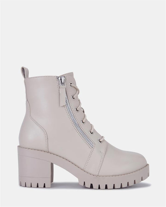 Image of Boots. Product name - Dariel Women's Boot Low-Mid Heel CREAM Novo Boots in Cream colour by brand - NOVO
