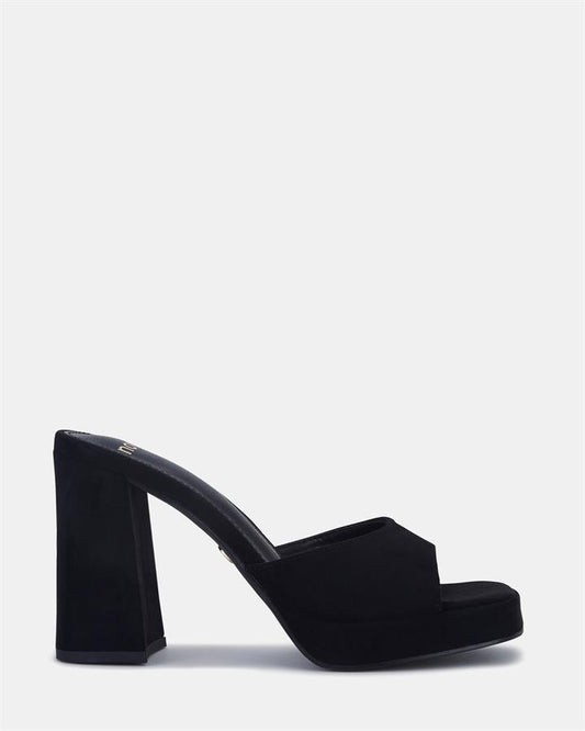 Image of Sandals. Product name - Finney Women's Peep Toe BLACK Novo Sandals in Black colour by brand - NOVO