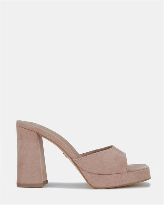 Image of Sandals. Product name - Finney Women's Peep Toe Nude Novo Sandals in Nude colour by brand - NOVO