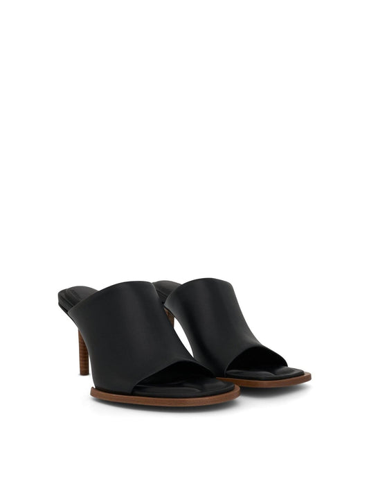 JACQUEMUS Carre Geometric Mules (Black)