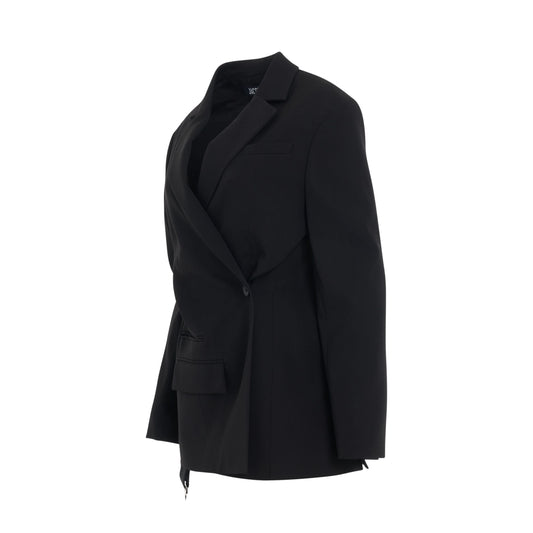 JACQUEMUS Tibau Crossover Double Breasted Blazer (Black)