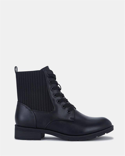 Image of Boots. Product name - Kamdyn Women's Boot Flat BLACK Novo Boots in Black colour by brand - NOVO