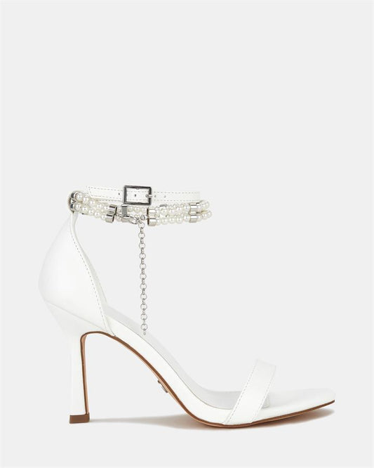 Image of Sandals. Product name - Nirvanda Women's Strappy High Heel WHITE Novo Sandals in White colour by brand - NOVO