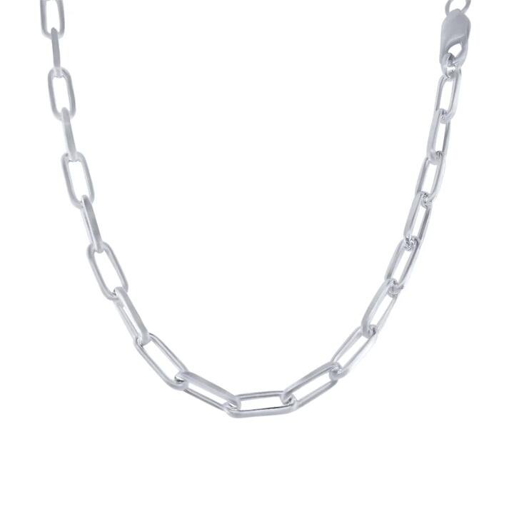 Image of Necklaces. Product name - 50cm 4.5mm Width Paperclip Chain Necklace in Sterling Silver in colour by brand - Bevilles