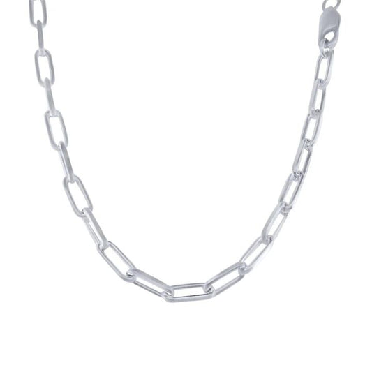Image of Necklaces. Product name - 50cm 4.5mm Width Paperclip Chain Necklace in Sterling Silver in colour by brand - Bevilles