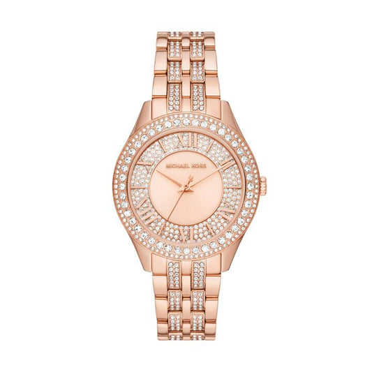Image of Watches. Productname: Michael Kors Harlowe Three-Hand Rose Gold-Tone Stainless Steel Watch MK4710 in Watch colour by brand - Michael Kors