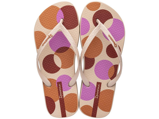 Image of Sandals. Product name - Temo Women's Ipanema BEIGE/ORANGE/RED GRENDENE in Beige/Orange/Red colour by brand - IPANEMA