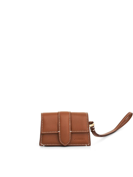 Image of Bags. Productname: JACQUEMUS Le Porte Bambino Leather Pouch in Light Brown 2 colour by brand - JACQUEMUS