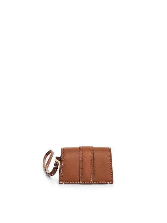 JACQUEMUS Le Porte Bambino Leather Pouch (Brown)