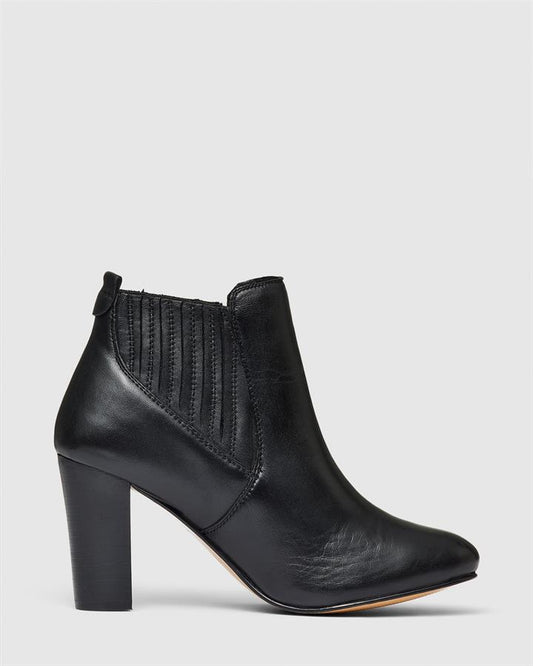 Image of Boots. Product name - Touche Women's Boot High Heel Black Smooth Novo Boots in Black Smooth colour by brand - NOVO