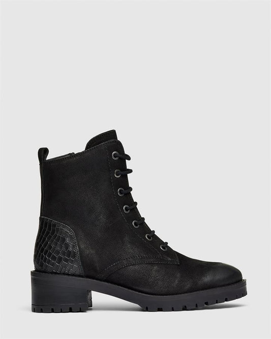 Image of Boots. Product name - Timberlake Women's Boot Low-Mid Heel BLACK Novo Boots in Black colour by brand - NOVO