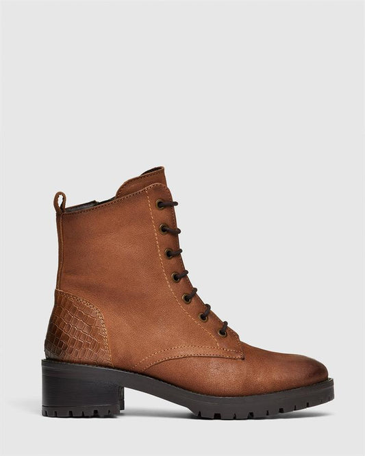 Image of Boots. Product name - Timberlake Women's Boot Low-Mid Heel TAN Novo Boots in Tan colour by brand - NOVO
