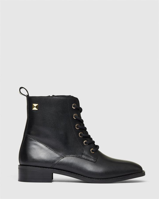 Image of Boots. Product name - Timi Women's Boot Flat Black Smooth Novo Boots in Black Smooth colour by brand - NOVO