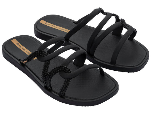 Image of Sandals. Product name - Solar Slide Women's Ipanema BLACK GRENDENE in Black colour by brand - IPANEMA