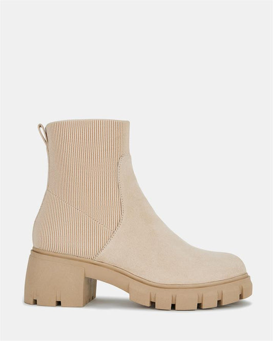 Image of Boots. Product name - Dobie Women's Boot Low-Mid Heel Sand Novo Boots in Sand colour by brand - NOVO
