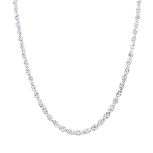 Image of Necklaces. Productname: 60cm 2.9mm Width Rope Chain Necklace in Sterling Silver in Silver colour by brand - Bevilles