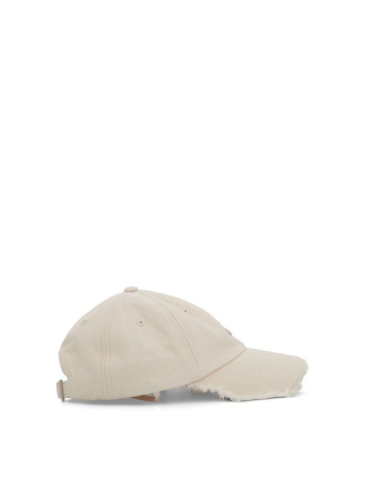 JACQUEMUS Artichaut Fringe Baseball Cap (White)