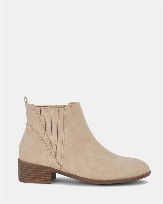 Image of Boots. Product name - Dillion Women's Boot Low-Mid Heel TAUPE Novo Boots in Taupe colour by brand - NOVO