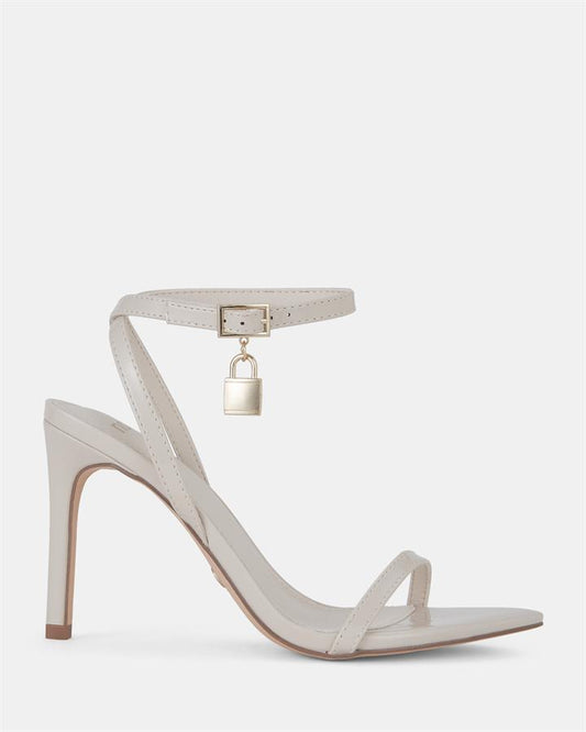 Image of Sandals. Product name - Libbie Women's Strappy High Heel CREAM PATENT Novo Sandals in Cream Patent colour by brand - NOVO