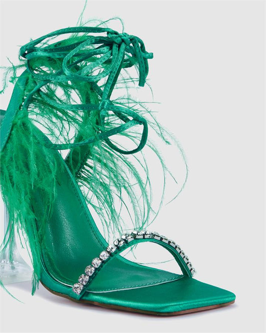 ZEMU  GREEN Women's High Fashion Novo Heels 05