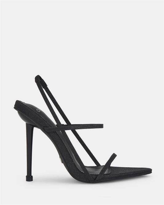 Image of Sandals. Product name - Zissy Women's Fast Fashion Black Glitter Novo Sandals in Black Glitter colour by brand - NOVO