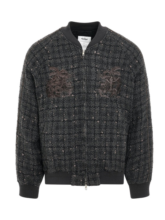 Image of Coats & Jackets. Productname: DOUBLET Tweed Souvenir Jacket in BLACK colour by brand - DOUBLET