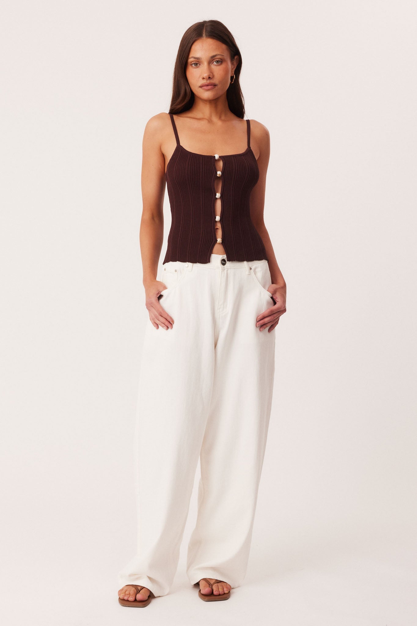 SNDYS ODESSA KNIT TANK TOP (Chocolate)