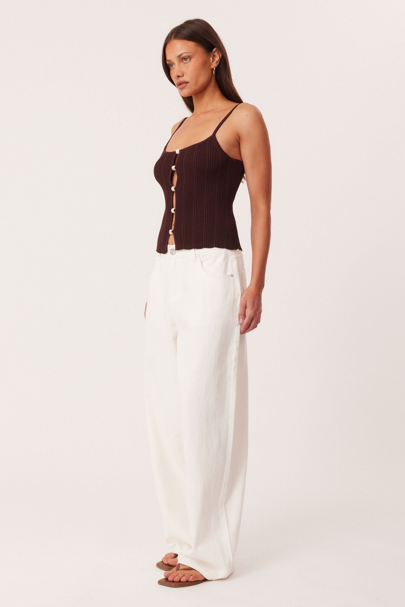 SNDYS ODESSA KNIT TANK TOP (Chocolate)