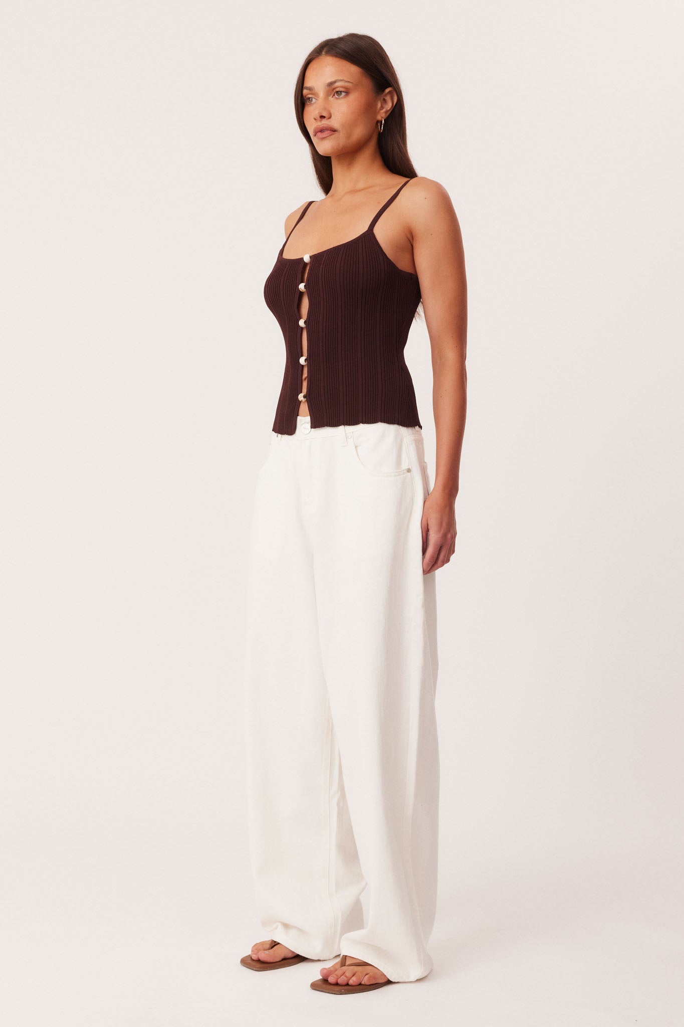 SNDYS ODESSA KNIT TANK TOP (Chocolate)