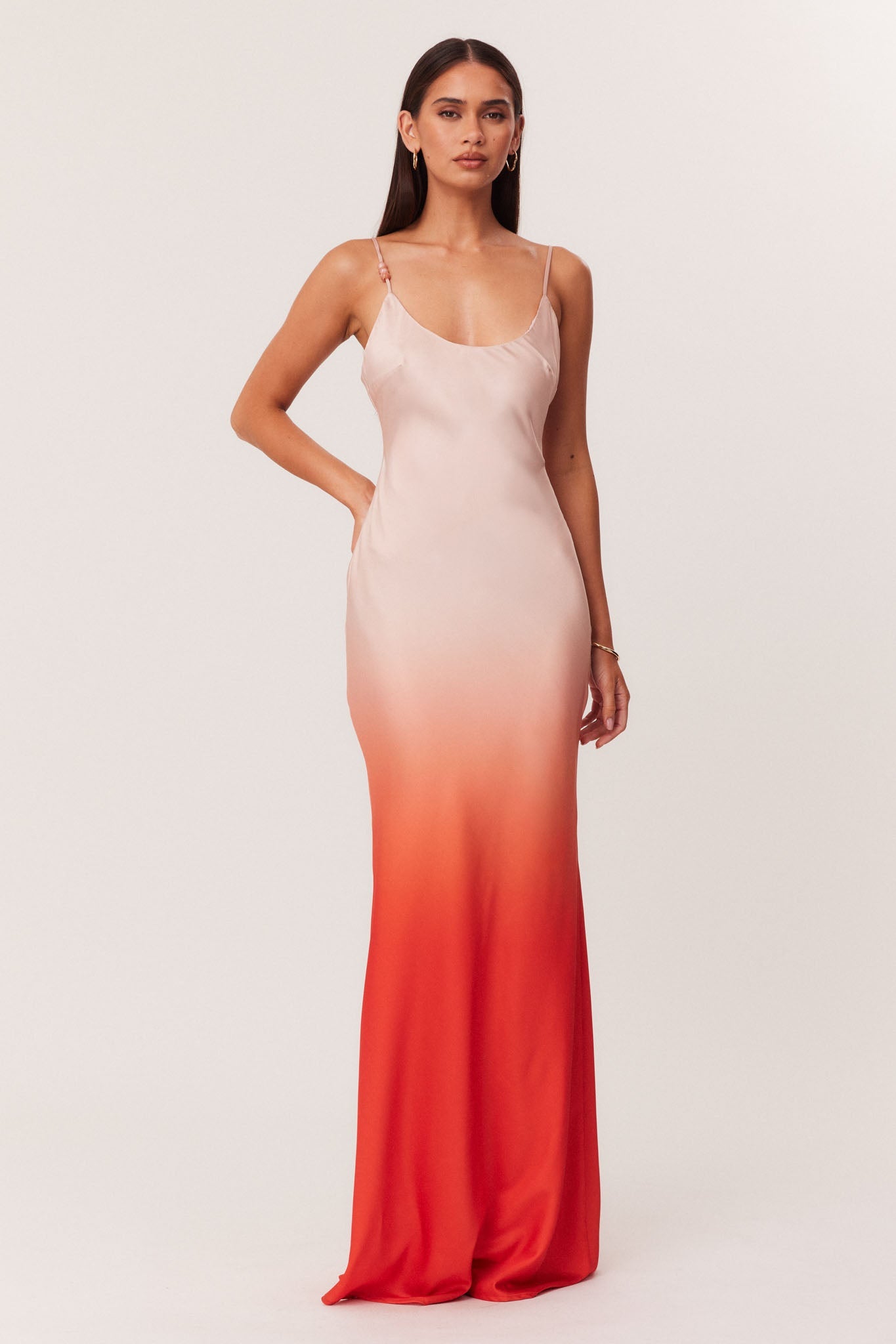 Image of Dresses. Productname: SNDYS AMAYA MAXI DRESS in Peach Ombre colour by brand - SNDYS