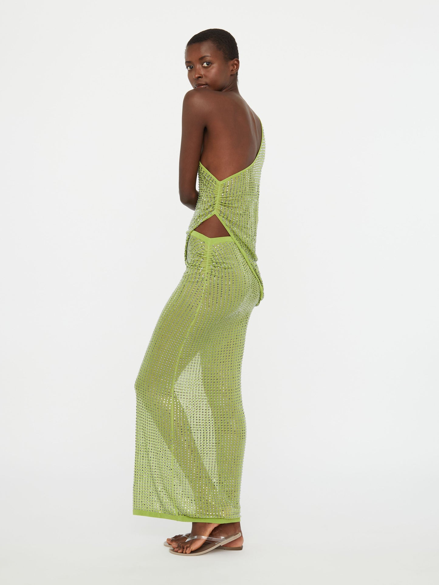 Christopher Esber Cirrus Cutaway Shoulder Dress (Fern)