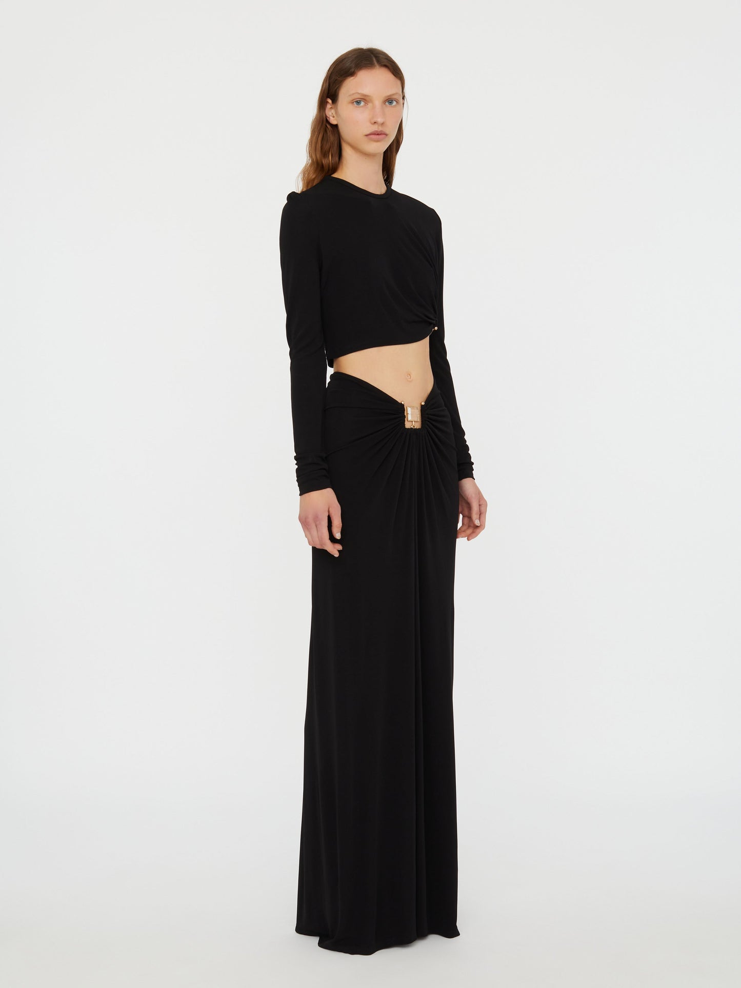 Christopher Esber Bezel Quartz Long Sleeve Top (Black)