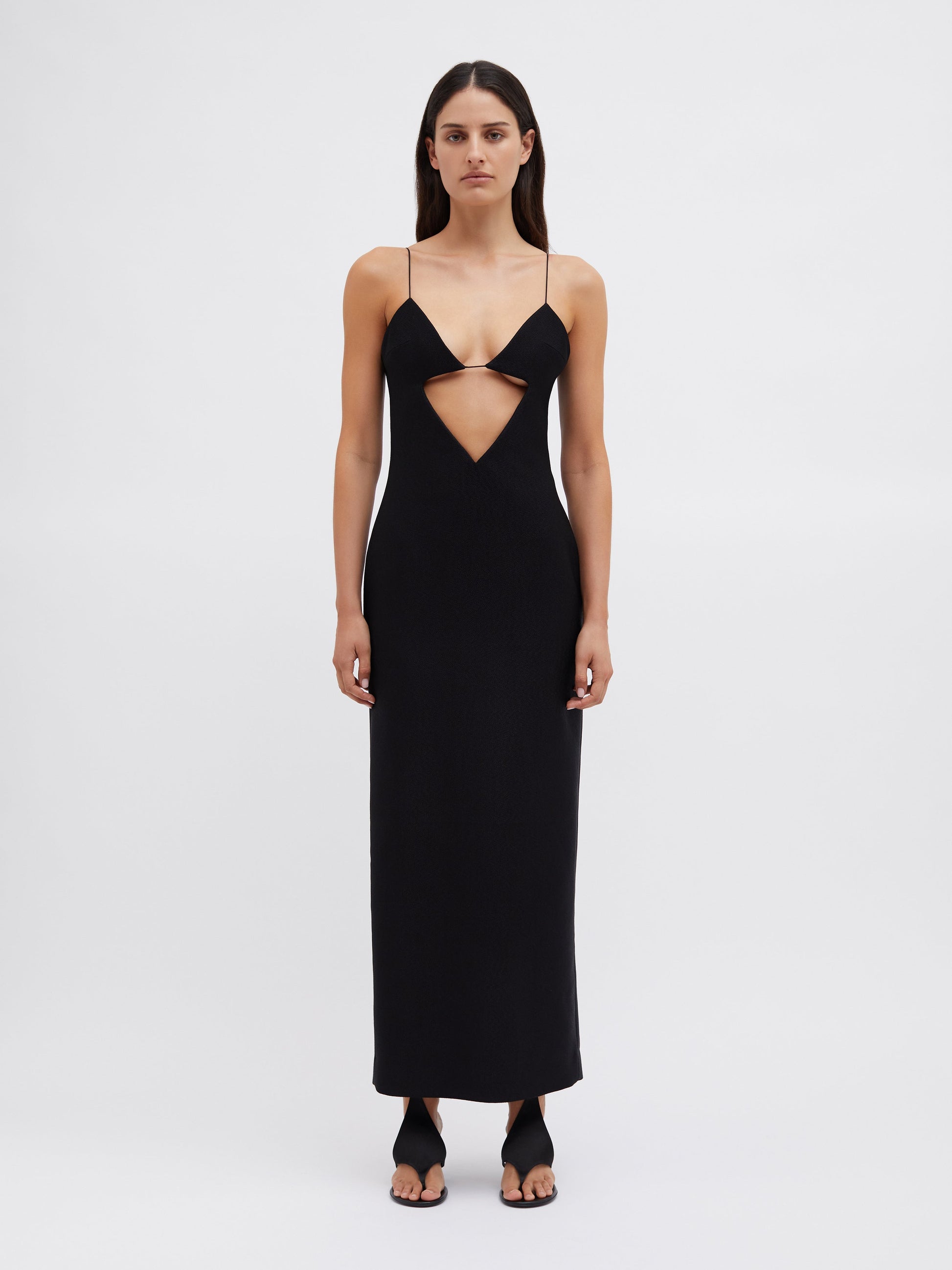 Image of Dresses. Product name - Volcan Cami Dress in Black colour by brand - Christopher Esber