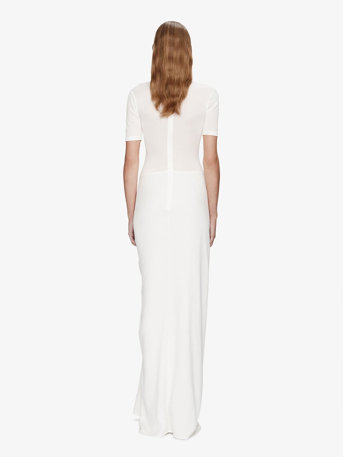 Christopher Esber Fusion Ruched Tee Gown (White)