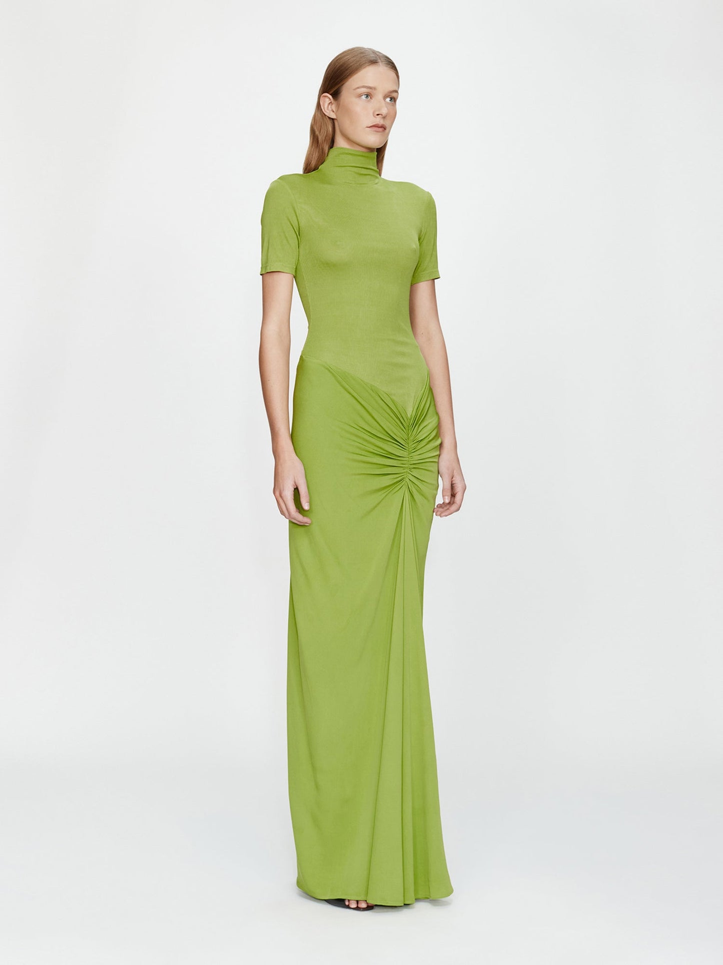 CHRISTOPHER ESBER Fusion Ruched Tee Gown (Lime)