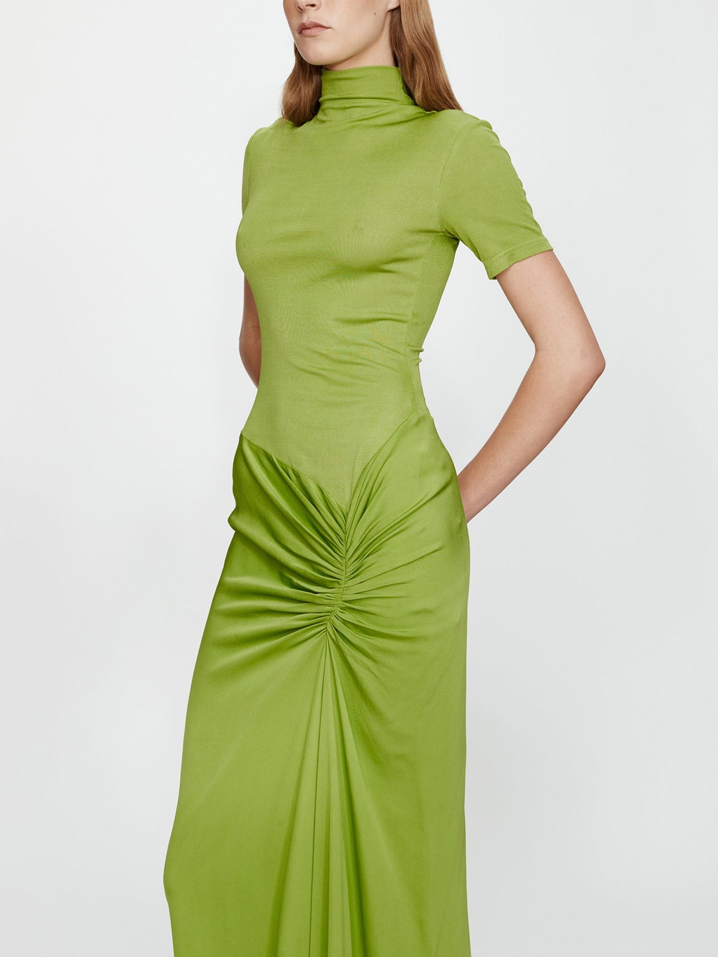 CHRISTOPHER ESBER Fusion Ruched Tee Gown (Lime)