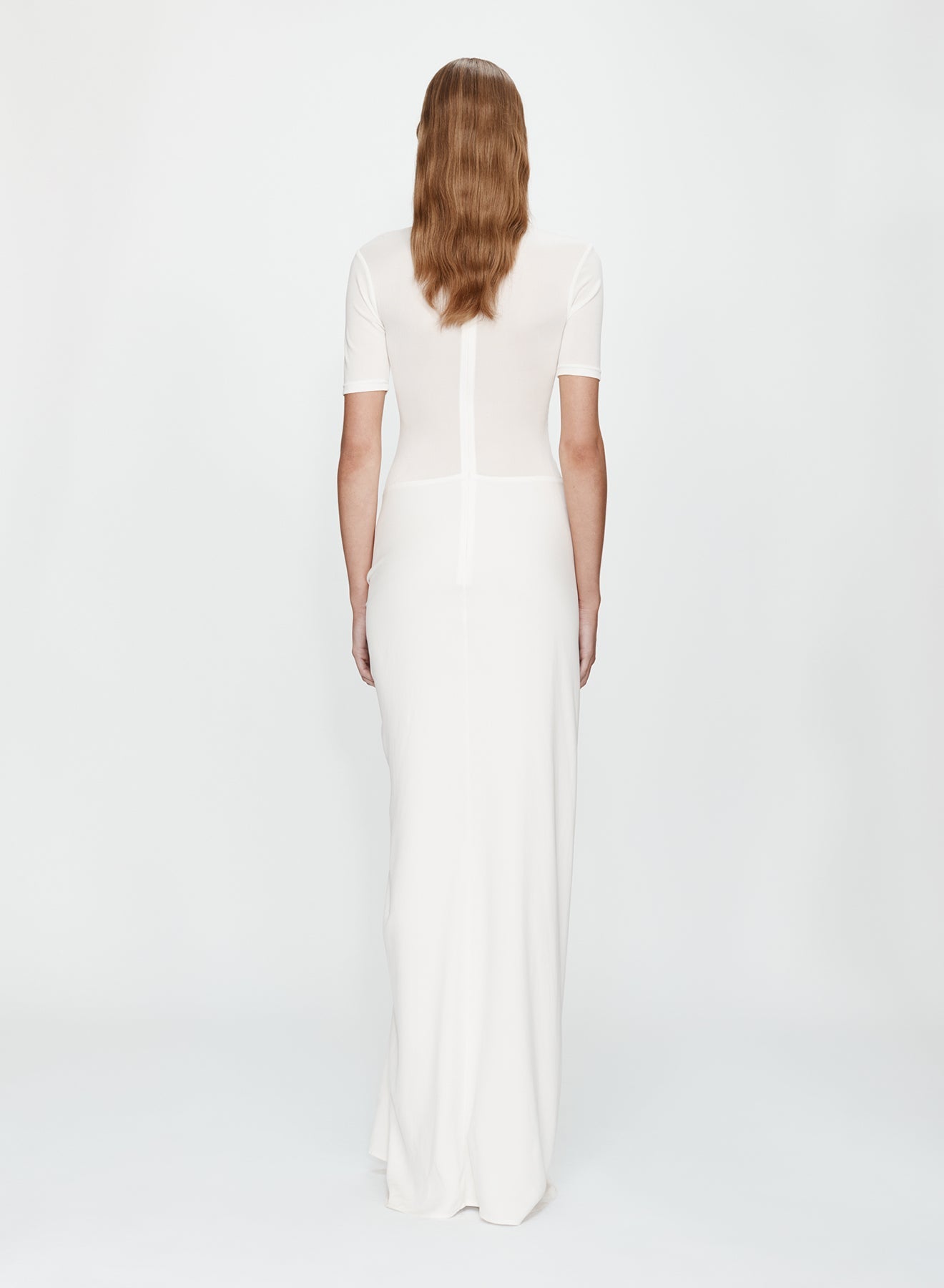 Christopher Esber Fusion Ruched Tee Gown (White)