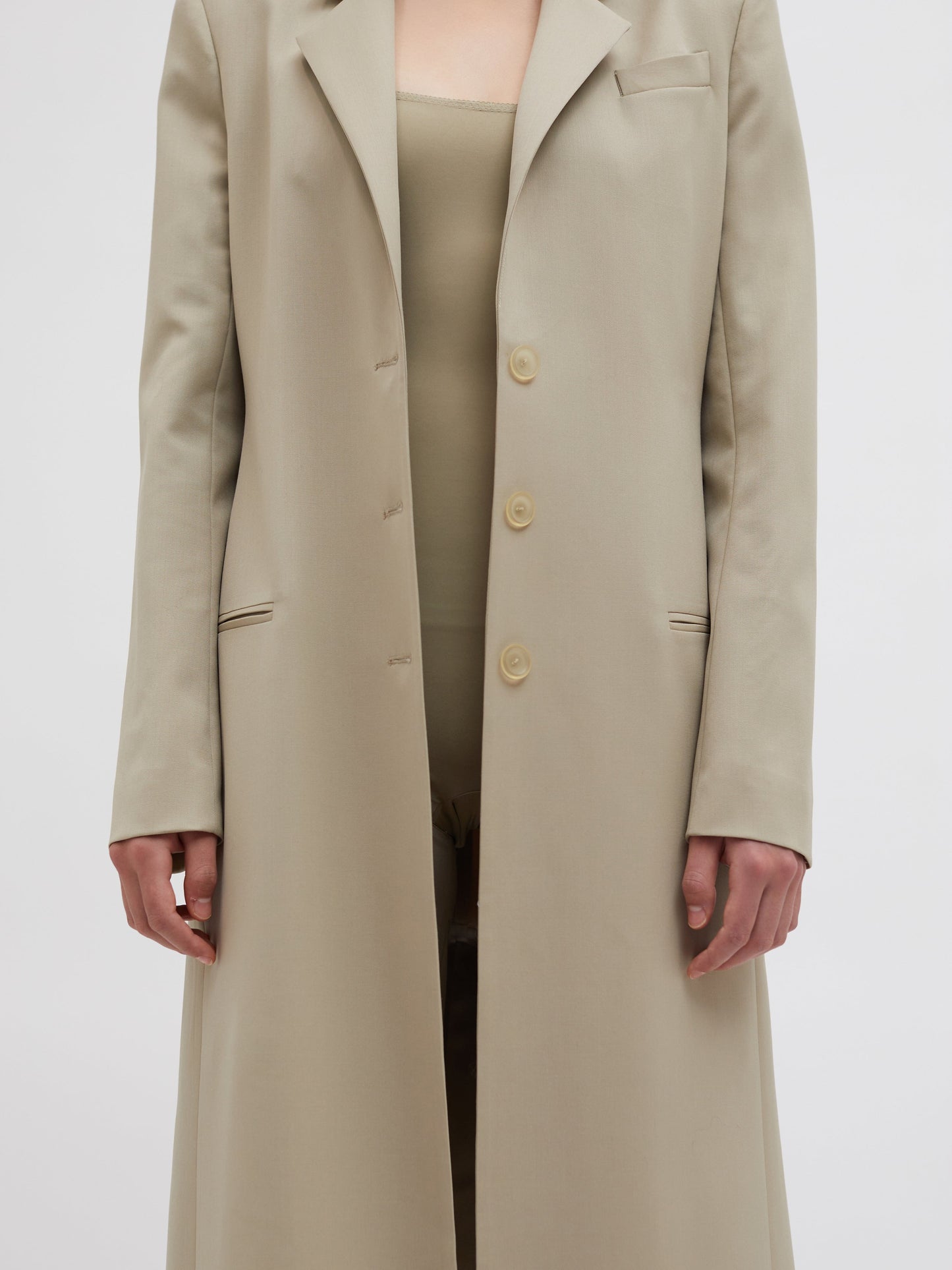Christopher Esber Talus Tailored Coat (Taupe)