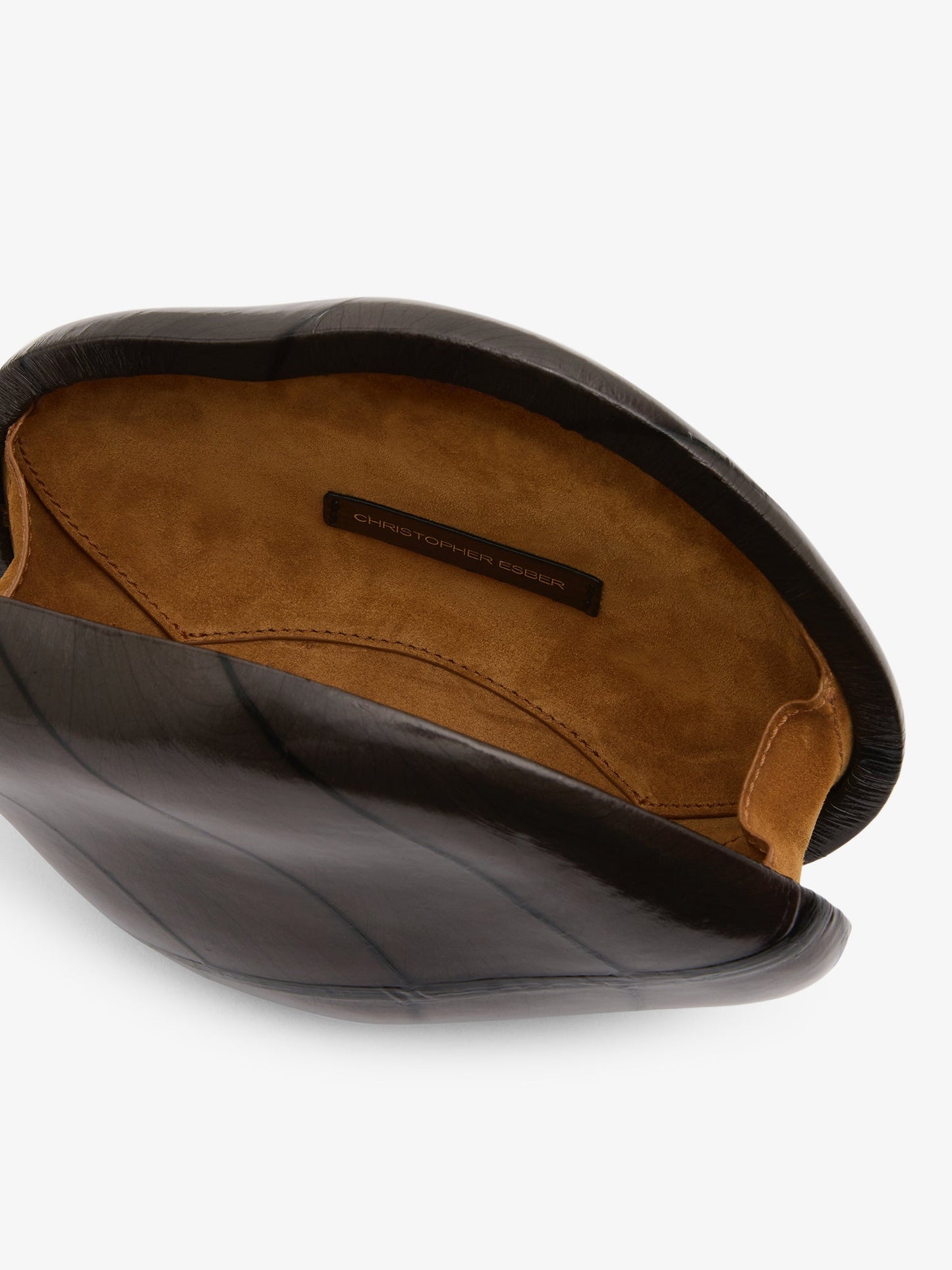 Christopher Esber Large Leaf Stone Clutch (Black)
