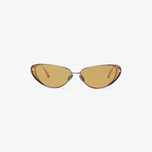 Image of Sunglasses. Product name - Milla 96 Sunglasses in Amber colour by brand - Embargo